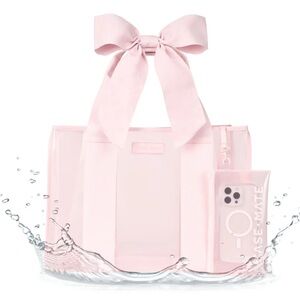 Pink Clear Tote Bag with Bow Handles - CASEMATE